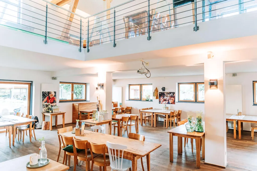 Sala da pranzo del ristorante per famiglie al Gut Hügle