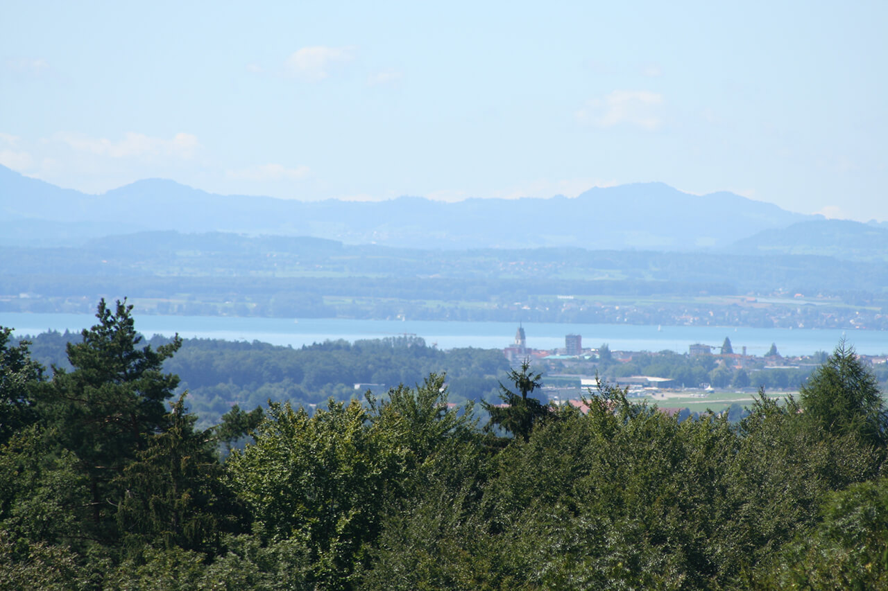 Vista sul paesaggio e sul Lago di Costanza dal Gut Hügle